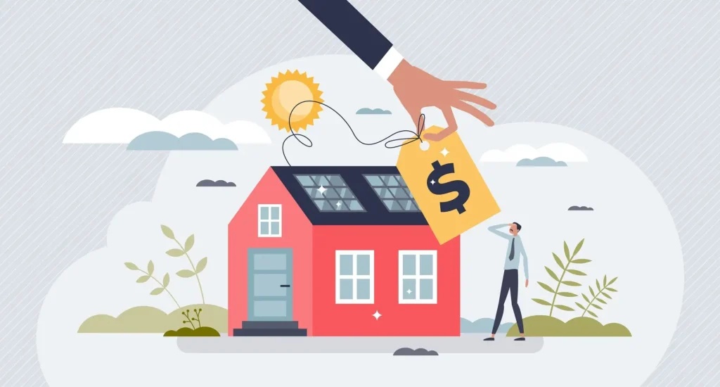 Solar,Panel,Cost,Or,Expensive,Alternative,Energy,Project,Tiny,Person